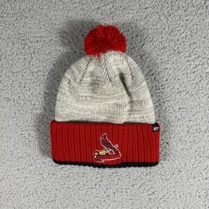 '47 St. Louis Cardinals Knit Beanie One Size MLB Hat Cap Gray Red Pom